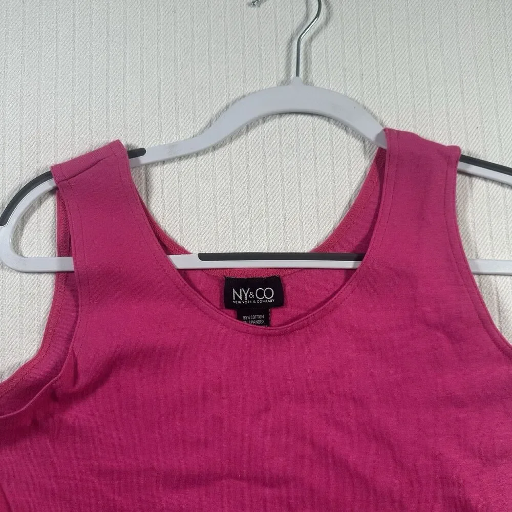 New York & Company Tank Top Women Large L Pink Scoop Neck Sleeveless Shirt